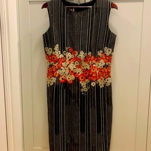 Size 8, Anne Klein dress with flattering floral waist detail.